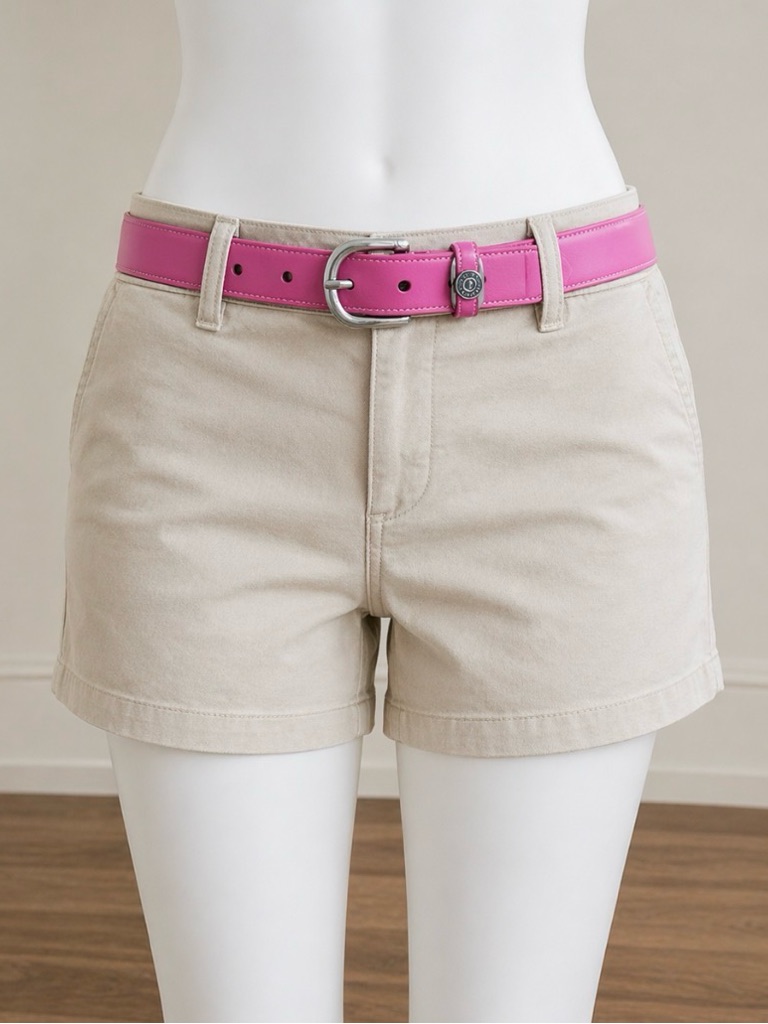 Tory Leather Pink English Bridle Leather Belt - Made In Usa - Women's Size 26